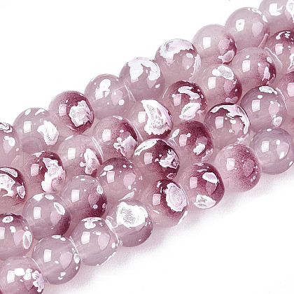 Baking Paint Glass Beads Strands DGLA-N015-6mm-05-1