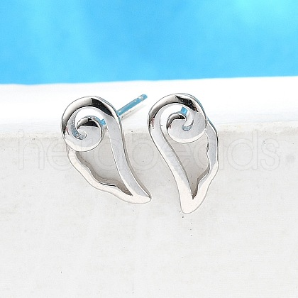 S925 Sterling Silver Stud Earrings EJEW-P305-02F-P-1