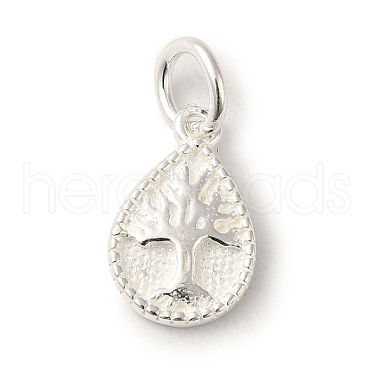 925 Sterling Silver Teardrop with Tree of Life Charms STER-K180-04S-1