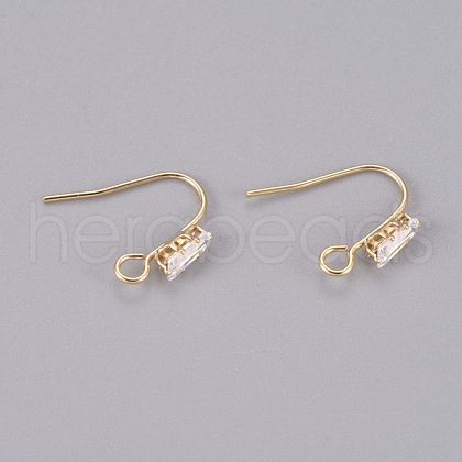 Brass Earring Hooks KK-L198-013G-1