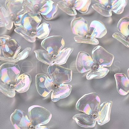 3-Petal Transparent Acrylic Bead Caps X-TACR-S156-016-1