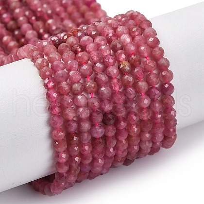 Natural Pink Tourmaline Beads Strands G-B130-A02-02-1