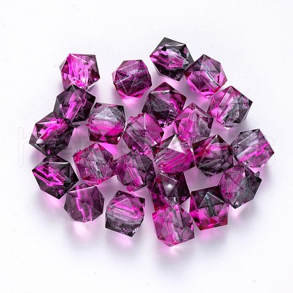 Transparent Spray Painted Crackle Acrylic Beads ACRP-YW0001-01F-1