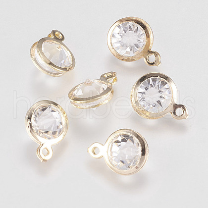 Glass Rhinestone Charms X-IFIN-F144-12G-1