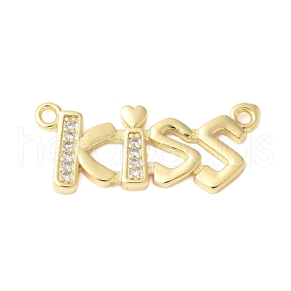 Brass Micro Pave Clear Cubic Zirconia Links KK-D357-03F-G-1