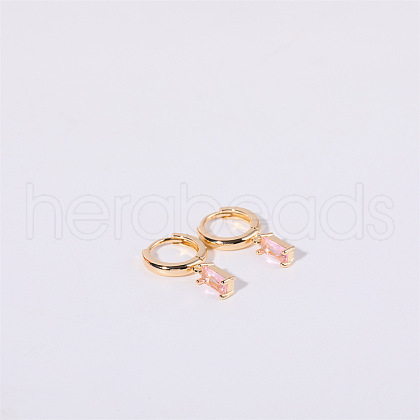Brass Micro Pave Cubic Zirconia Hoop Earrings WGF8540-10-1