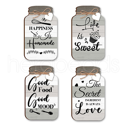 Wooden Pendant Decoration HJEW-WH0074-005-1