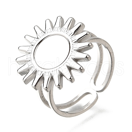 Tarnish Resistant Stainless Steel Cuff Ring Findings PW-WG67428-05-1