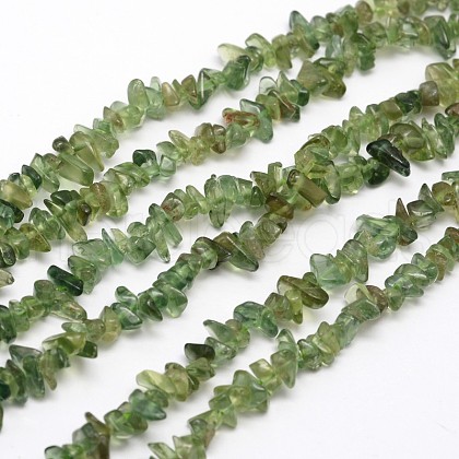 Chips Natural Green Apatite Beads Strands G-N0164-26-1