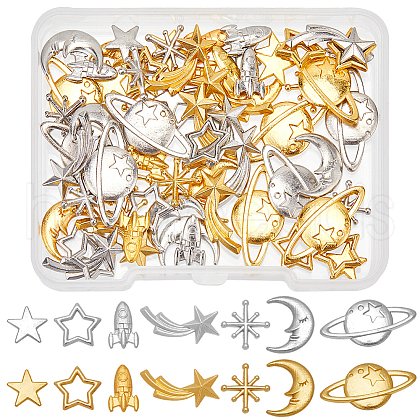 SUNNYCLUE Cosmic Theme Zinc Alloy Cabochons FIND-SC0011-74A-1