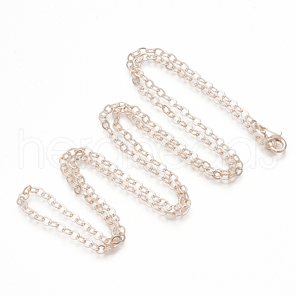 Brass Cable Chain Necklace Making MAK-T006-05RG-1