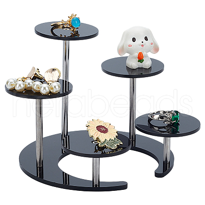 5-Slot Acrylic Jewelry Display Riser Stands ODIS-WH0061-71-1