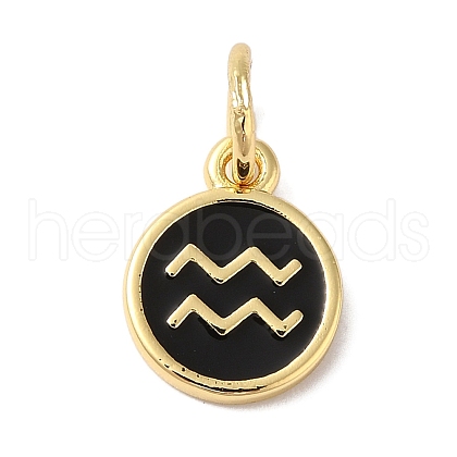 Real 18K Gold Plated Brass Enamel Charms KK-L216-001G-E01-1