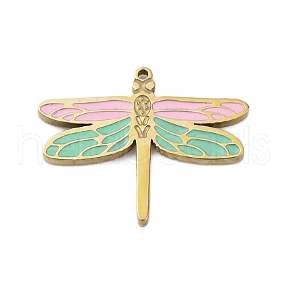 304 Stainless Steel Enamel Charms STAS-L022-488D-G-1