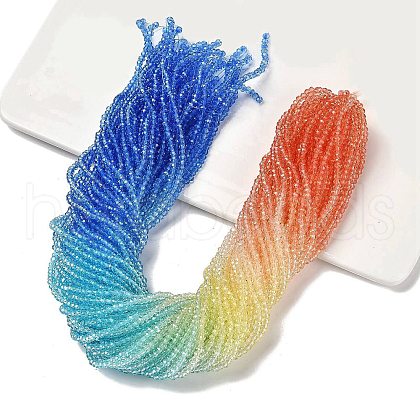 Transparent Painted Glass Beads Strands X1-DGLA-A034-T1mm-A13-1