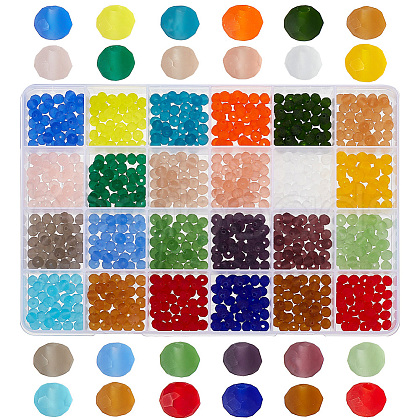   960Pcs 24 Colors Transparent Glass Beads EGLA-PH0001-41-1