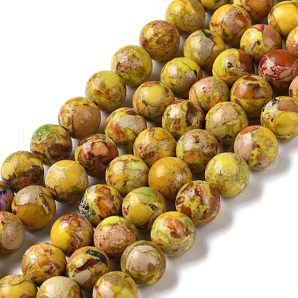 Natural Imperial Jasper Beads Strands G-I122-8mm-25-1