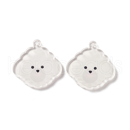Transparent Acrylic Pendants X-TACR-G038-03B-1