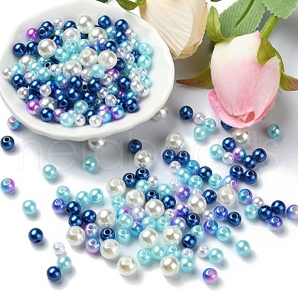 5 Colors ABS Plastic Imitation Pearl Beads KY-YW0001-63B-1
