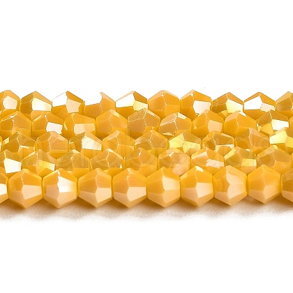 Opaque Solid Color Electroplate Glass Beads Strands X1-GLAA-F029-P4mm-A04-1
