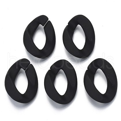 Opaque Spray Painted Acrylic Linking Rings OACR-S021-19A-C01-1