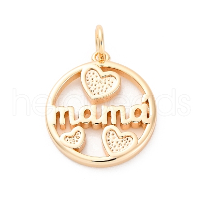 Mother's Day Brass Pendants KK-D360-19G-1