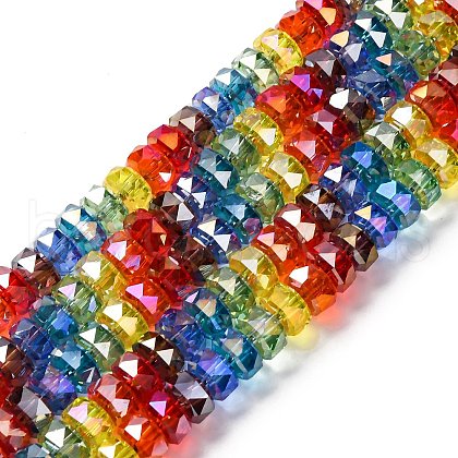 Electroplate & Gradient Color Glass Beads Strands LAMP-M023-01-1