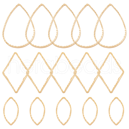Beebeecraft 60Pcs 3 Style Brass Linking Rings KK-BBC0003-09-1