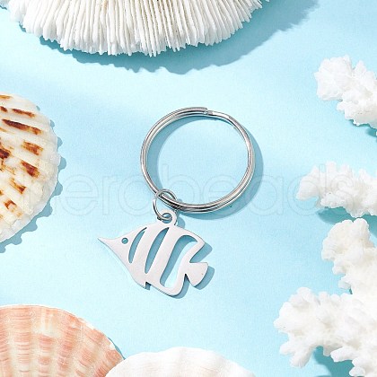 Ocean Theme 304 Stainless Steel Keychains KEYC-JKC01213-05-1