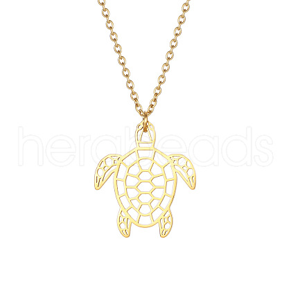 Stainless Steel Geometric Artistic Hollow Animal Pendant Necklaces JK0174-4-1