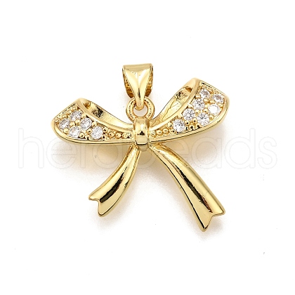 Brass Micro Pave Cubic Zirconia Pendants KK-K401-26G-1