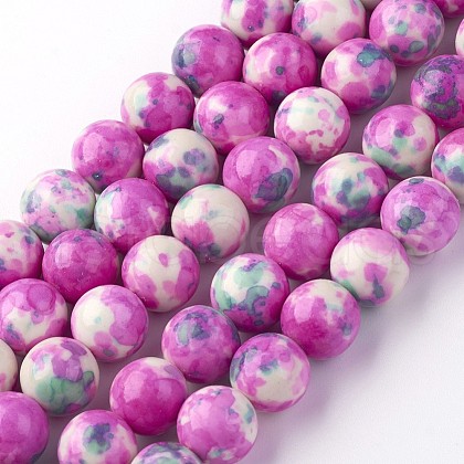 Natural Ocean White Jade Bead Strands G-G916-10mm-06-1