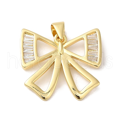 Rack Plating Brass Micro Pave Cubic Zirconia Pendants KK-B092-12G-1