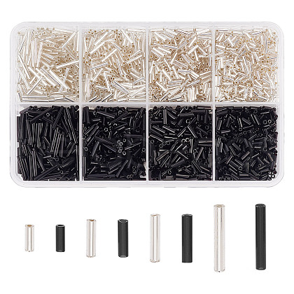 GOMAKERER 1692Pcs 8 Styles Glass Twisted Bugle Beads SEED-GO0001-05B-1