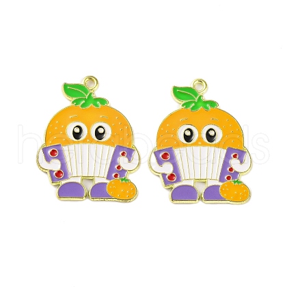 Golden Plated Alloy Enamel Pendants ENAM-Z017-10G-04-1