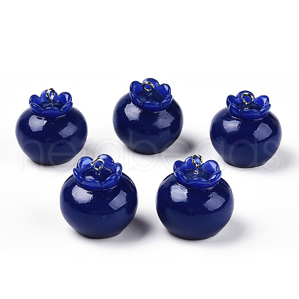 Opaque Resin Fruit Pendants X-RESI-T044-01-1-1