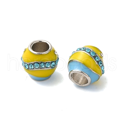 Rack Plating Alloy Enamel European Beads PALLOY-S189-45P-02-1