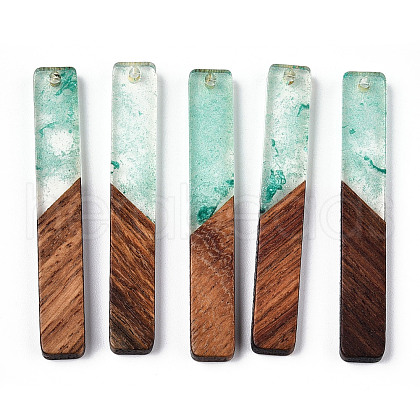Transparent Resin & Walnut Wood Big Pendants RESI-ZX017-25-1