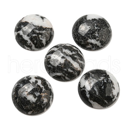 Natural Black Zebra Jasper Cabochons G-C115-02B-19-1