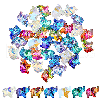 SUPERFINDINGS 35Pcs 7 Colors Transparent Glass Beads GLAA-FH0001-68-1