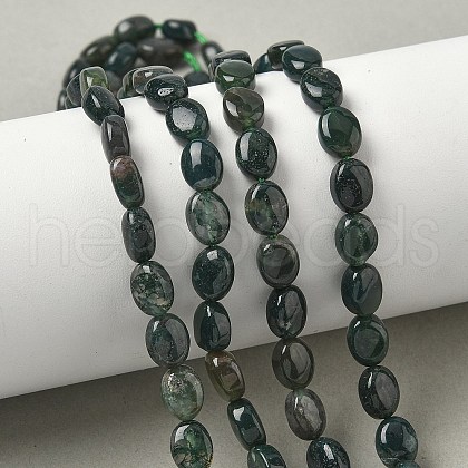 Natural Moss Agate Beads Strands G-Z006-A41-1