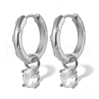 S925 Sterling Silver Flat Round Hoop Earrings NE2810-2-1