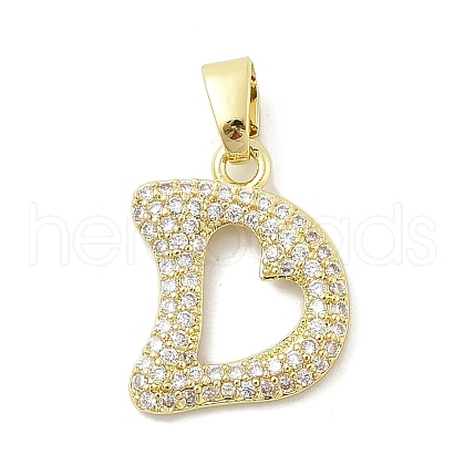 Brass Micro Pave Cubic Zirconia Pendants ZIRC-C012-01G-04-1