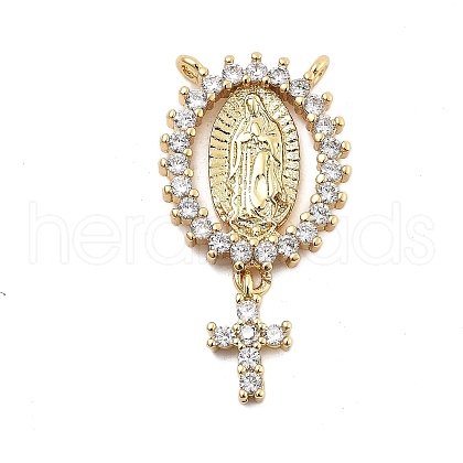 Brass Micro Pave Cubic Zirconia Pendants KK-Q006-53A-G-1