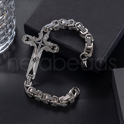 Gothic Style Cross 304 Stainless Steel Link Bracelets FS-WG287BB-02-1