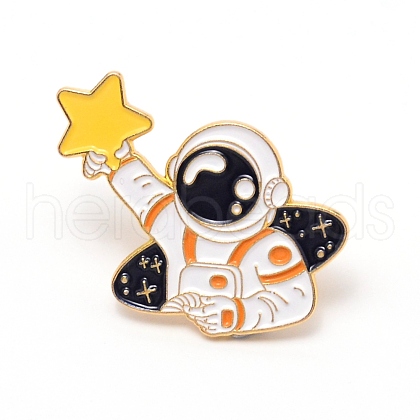 Astronaut with Star Cartoon Enamel Pin JEWB-TAC0002-38-1