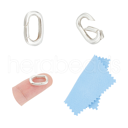 Unicraftale 2Pcs Oval Spring Gate Rings FIND-UN0003-34B-1