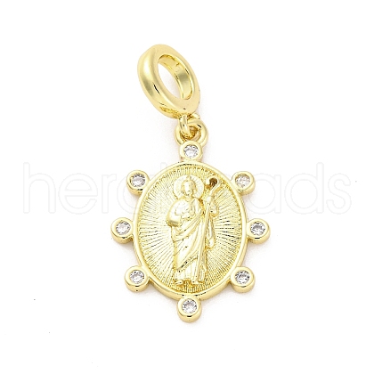 Brass Micro Pave Cubic Zirconia European Dangle Charms KK-D325-25G-03-1