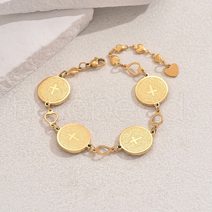 Religion Stainless Steel Link Bracelets for Women ZC8360-3-1