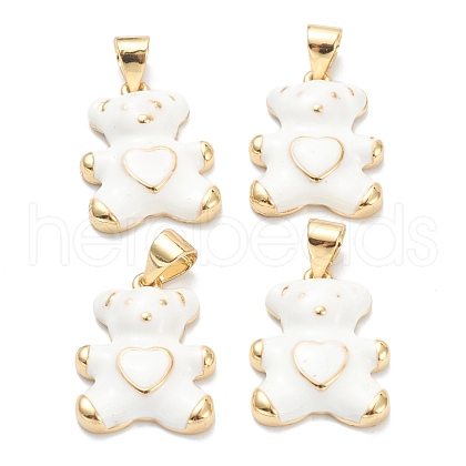 Brass Enamel Pendants KK-A153-06G-G-1